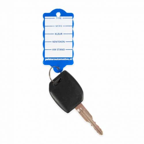 Sleutellabel met ring voor voertuiginformatie. Beschrijfbare sleutellabels | Pelster Automotive