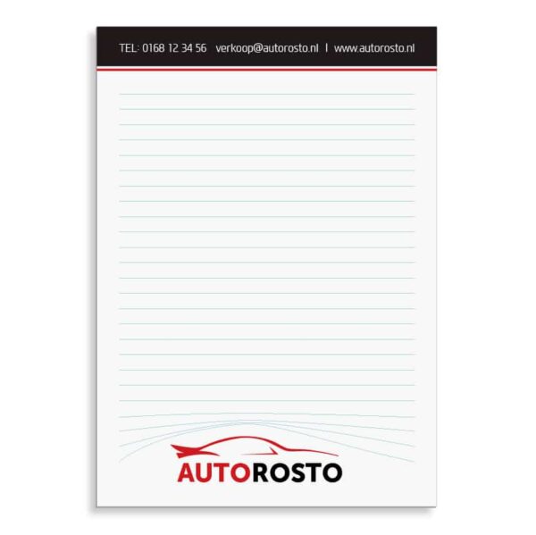 A5 Notitieblok met eigen full-color logo | Pelster Automotive