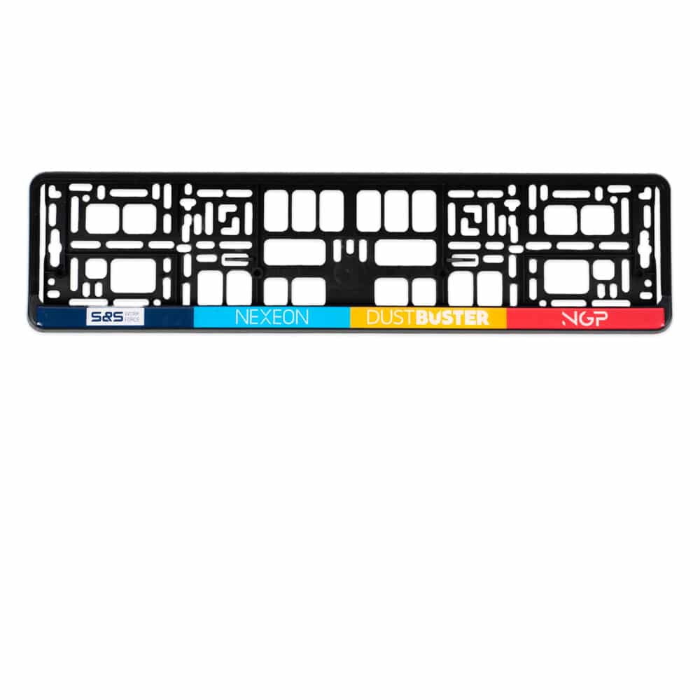 PP kentekenplaathouder met PS strip met doming sticker l Pelster Automotive